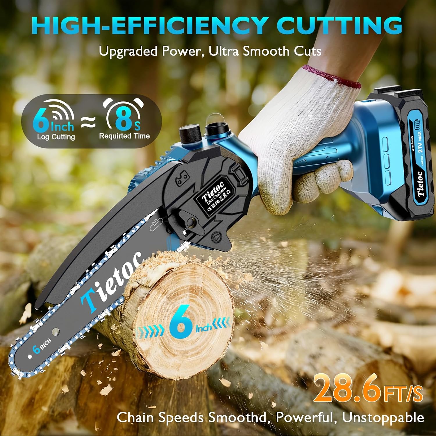 Мини-цепная пила, 6-дюймовая б – обзор и цена Gardening Tools Battery Powered